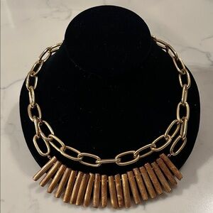 Gold and Brown Chain Necklace
